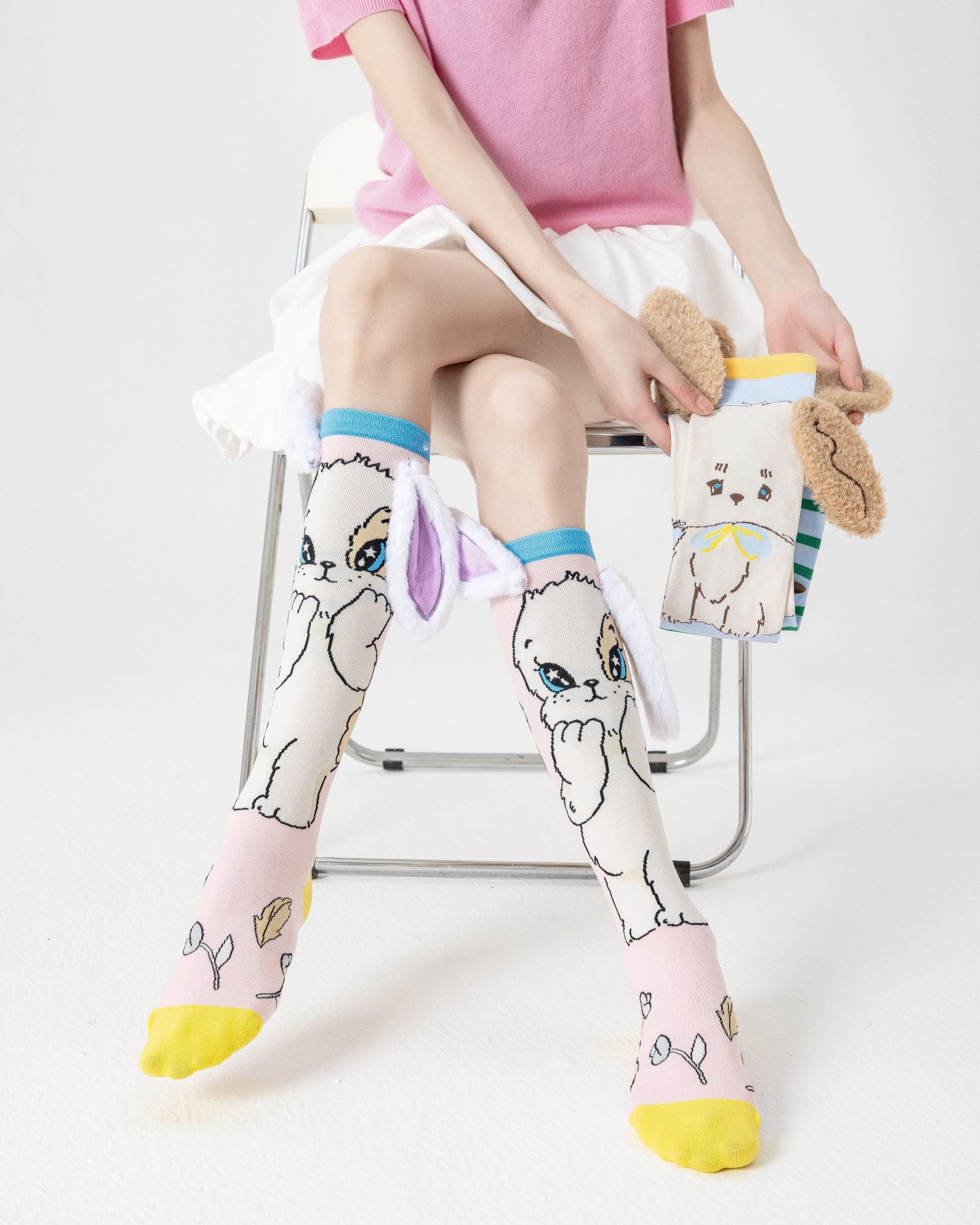 Party Exaggerated Bunny Knee High Socks 3D Big Ears Shy Rabbit Fun - SWEET NANA Main image