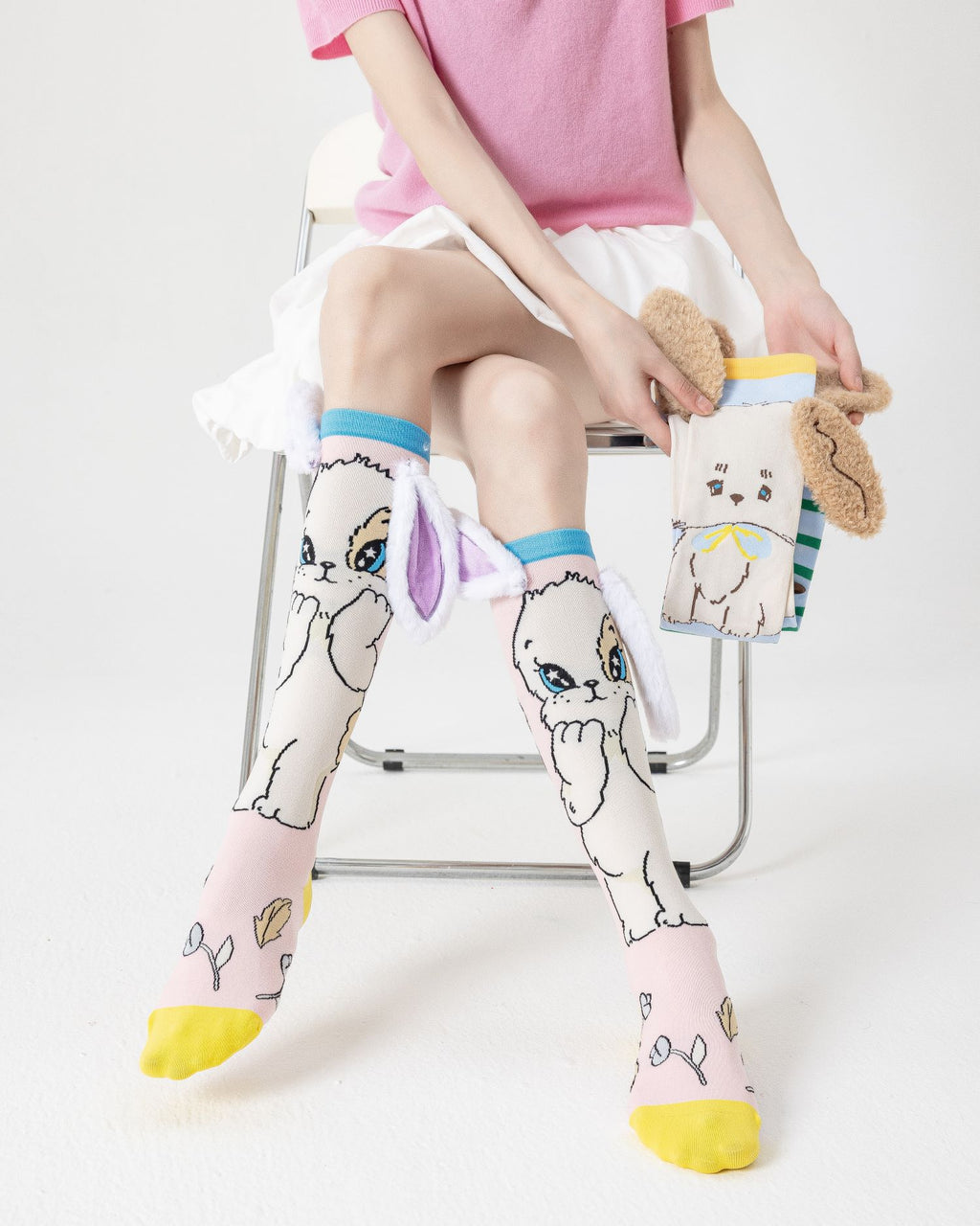 Party Exaggerated Bunny Knee High Socks 3D Big Ears Shy Rabbit Fun - SWEET NANA