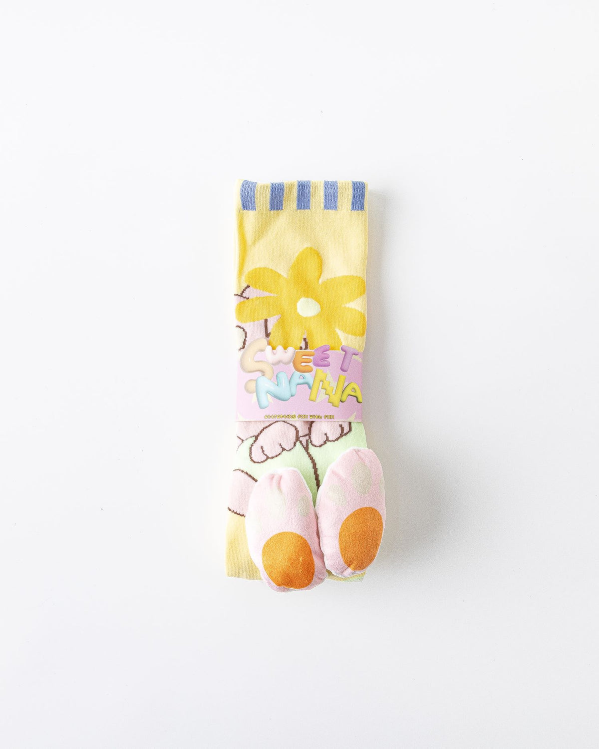 Party Exaggerated Bunny Knee High Socks 3D Rabbit Feet Paws Flower