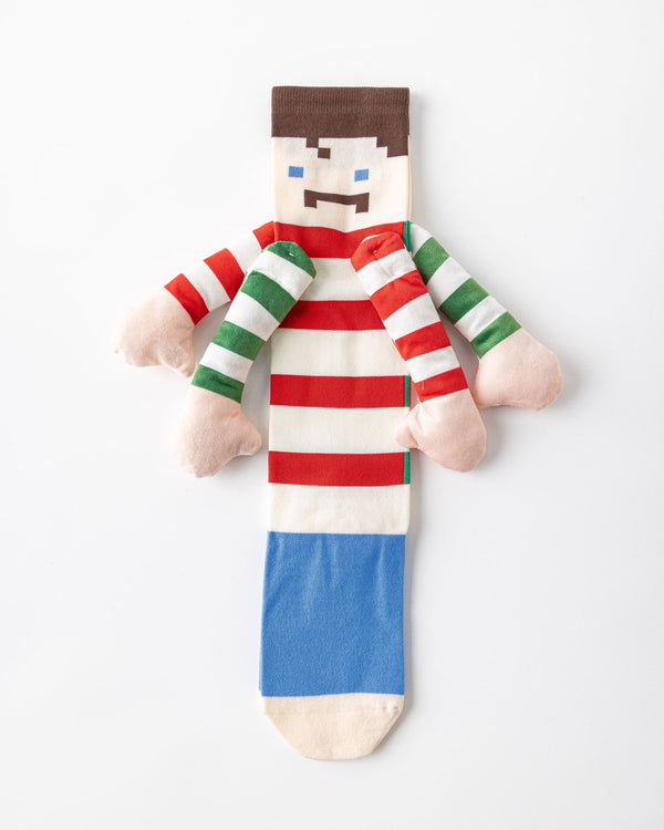 Party Exaggerated Holding Hands Figure Knee High Socks 3D Arms Fun - SWEET NANA