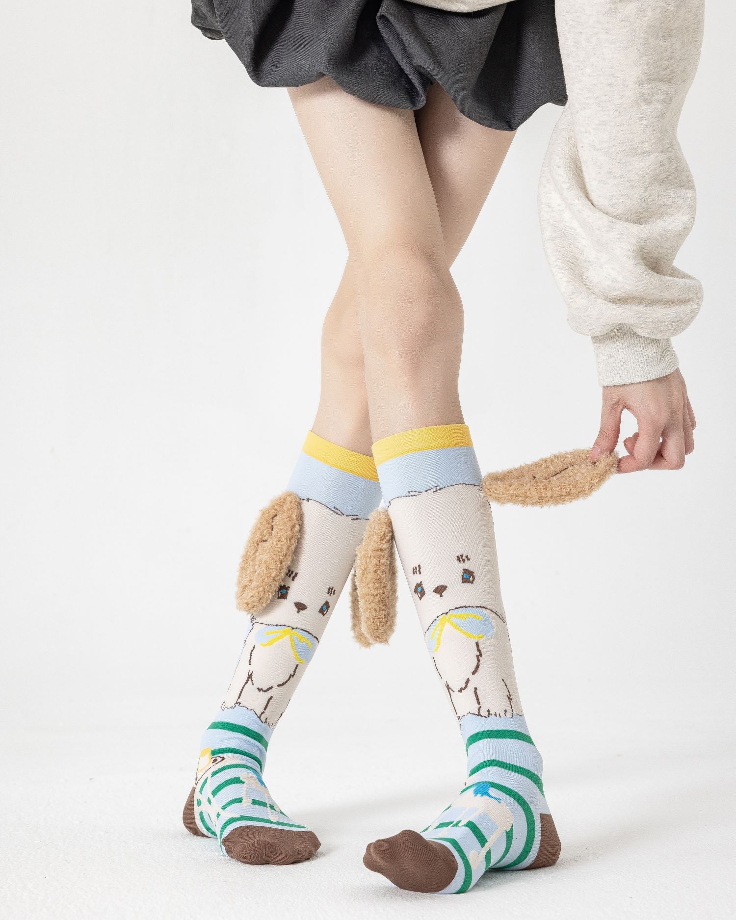 Party Exaggerated Puppy Knee High Socks 3D Fluffy Ears Cute Dog Fun - SWEET NANA