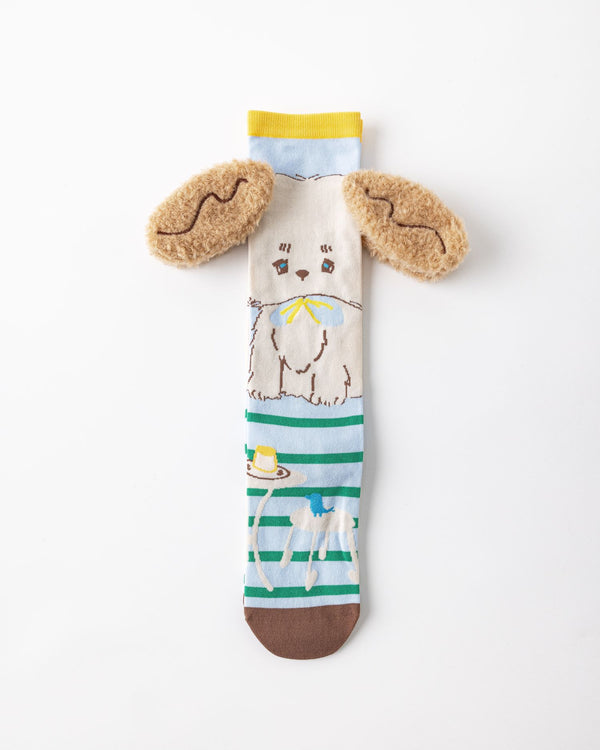 Party Exaggerated Puppy Knee High Socks 3D Fluffy Ears Cute Dog Fun - SWEET NANA