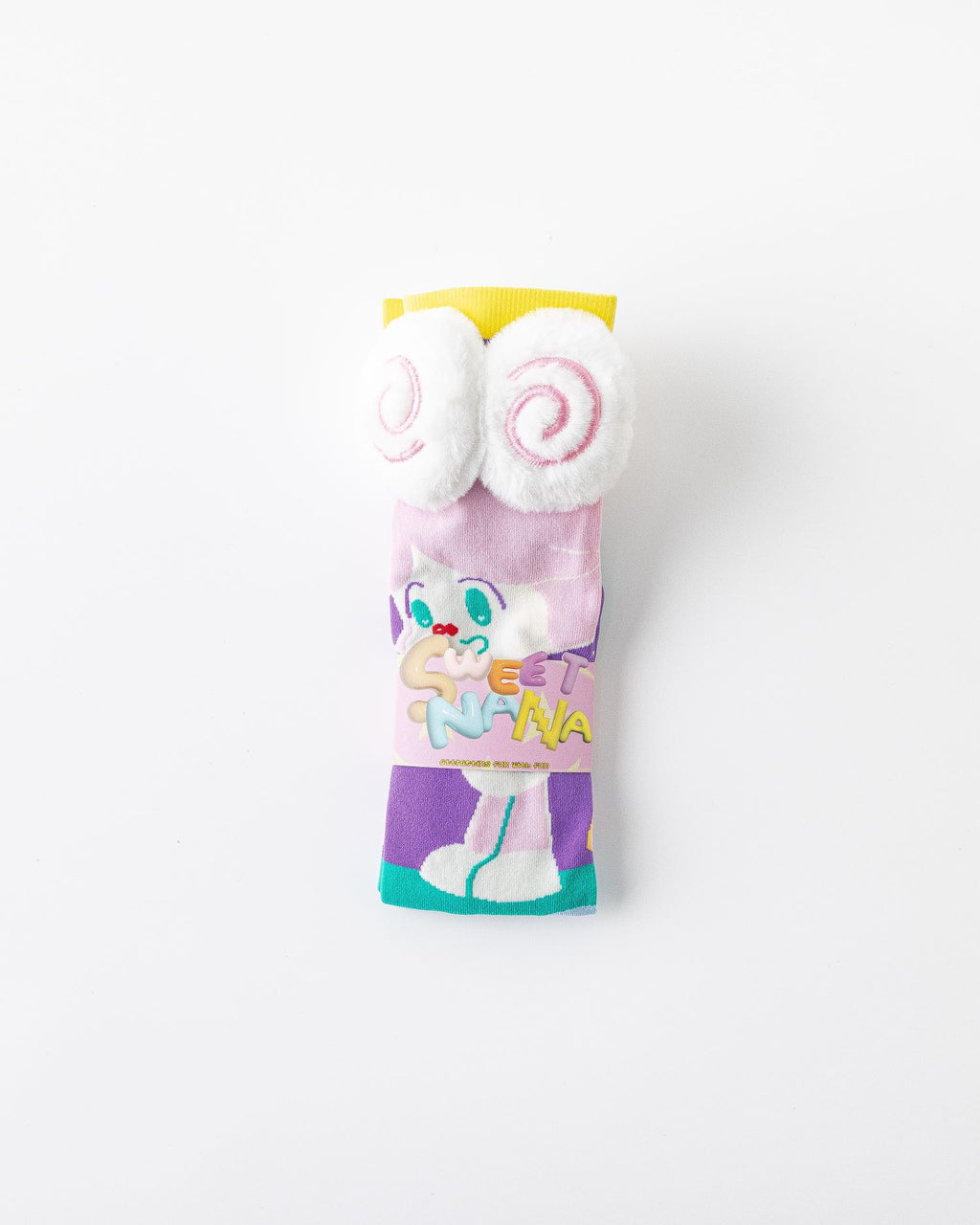 Party Exaggerated Sheep Knee High Socks 3D Curly Horns Fluffy Pom-pom - SWEET NANA