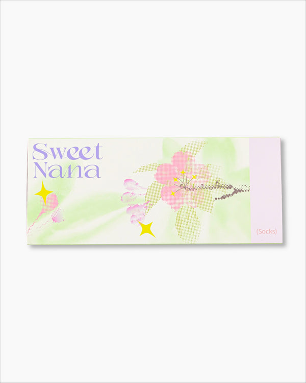 Pastel Cherry Blossom Illustrated Gift Box for Socks Packaging - SWEET NANA
