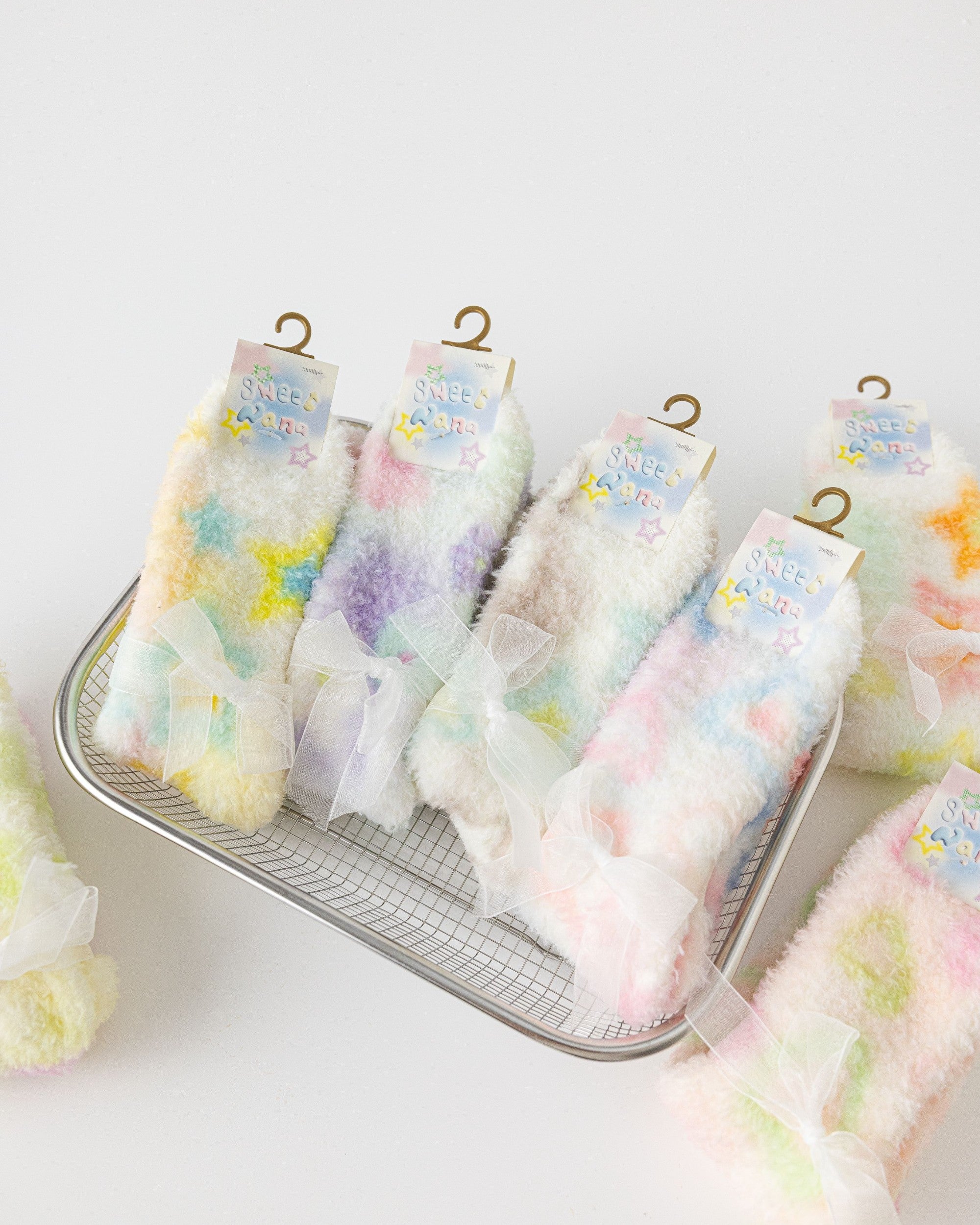 Pastel Dream Fuzzy Floor Crew Socks