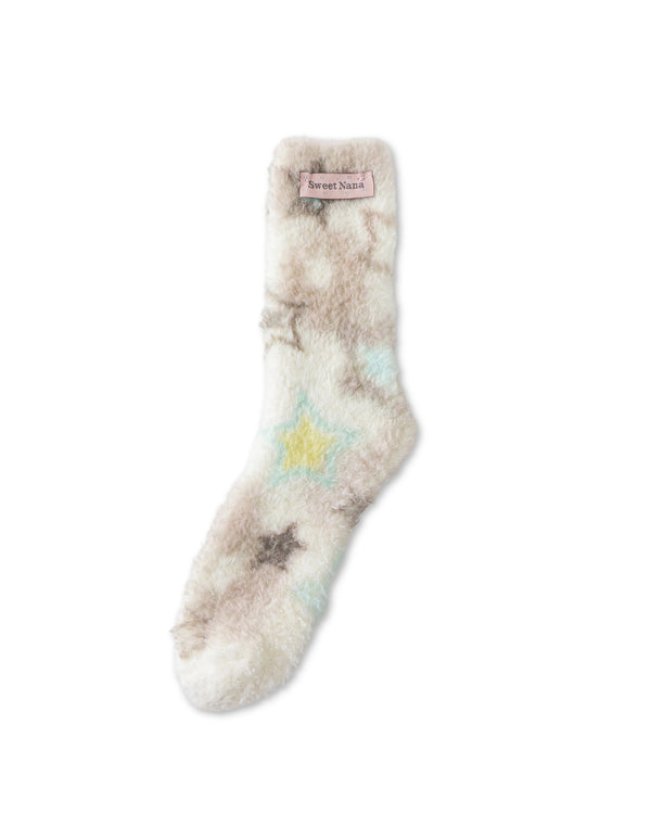 Pastel Dream Fuzzy Floor Crew Socks