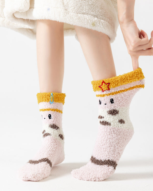 Perfect Bangs Fuzzy Floor Crew Socks