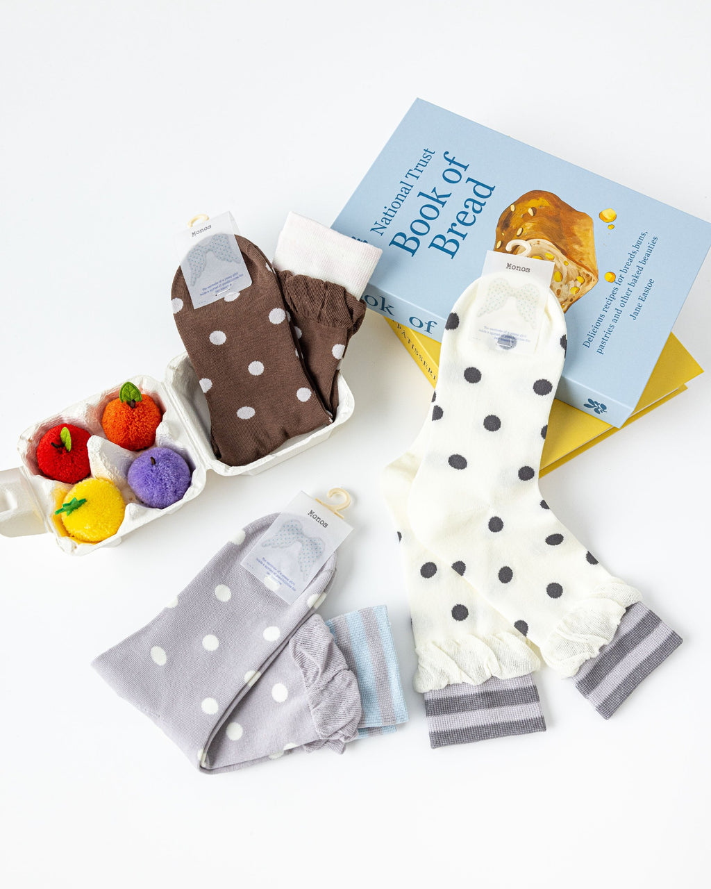 Polka Dot Ruffle Cotton Crew Socks