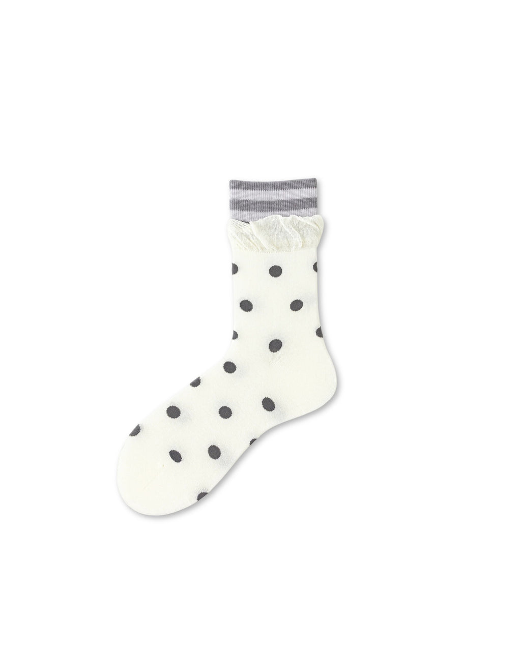 Polka Dot Ruffle Cotton Crew Socks