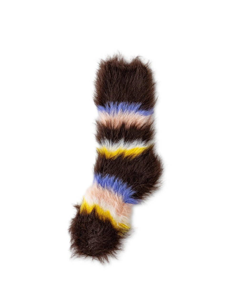 Rainbow Stripe Long Pile Fuzzy Crew Socks