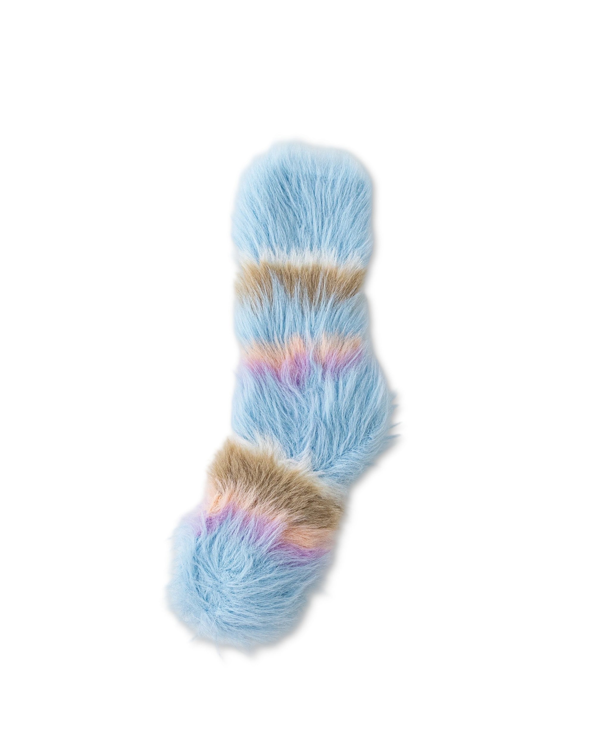 Rainbow Stripe Long Pile Fuzzy Crew Socks