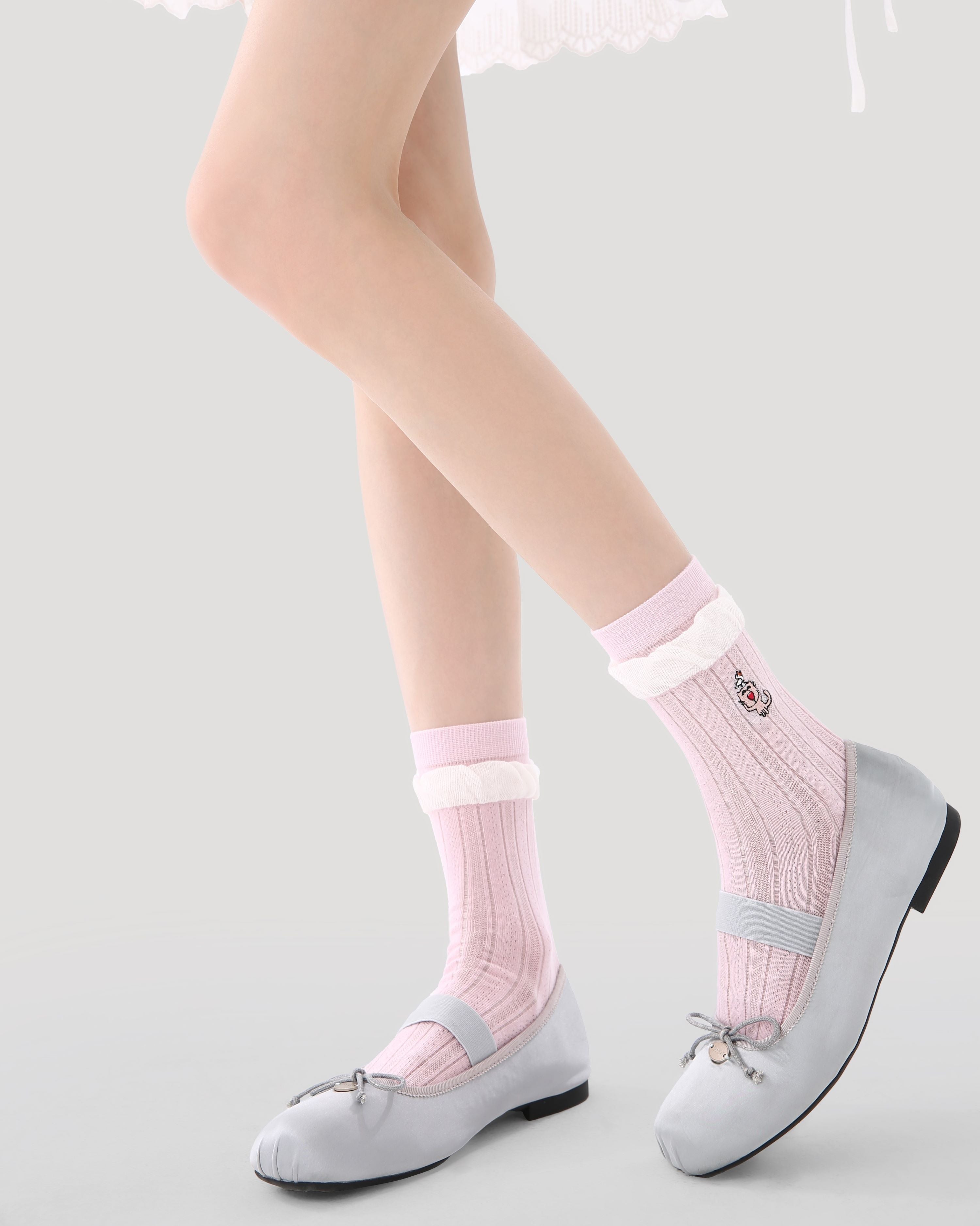 Sakura限定ギフトボックスセット レディース クルーソックス 桜とウサギ柄