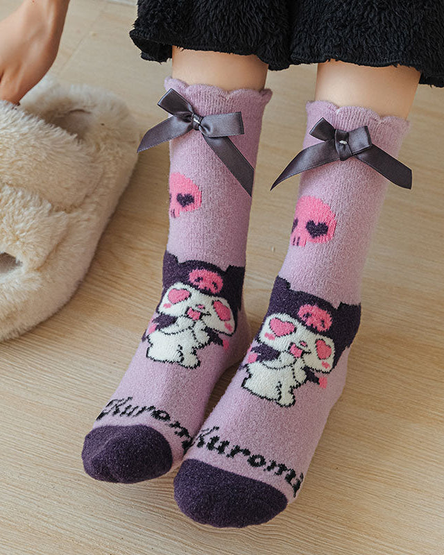 Sweetnana Sanrio 系列女性舒適中筒襪 - 可愛 Sanrio 卡通長襪，溫暖柔軟的女用中筒襪。