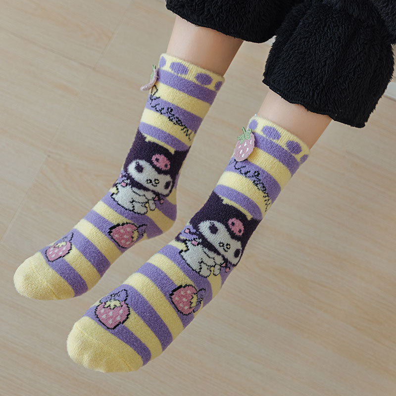 Sweetnana Sanrio 系列女性舒適中筒襪 - 可愛 Sanrio 卡通長襪，溫暖柔軟的女用中筒襪。