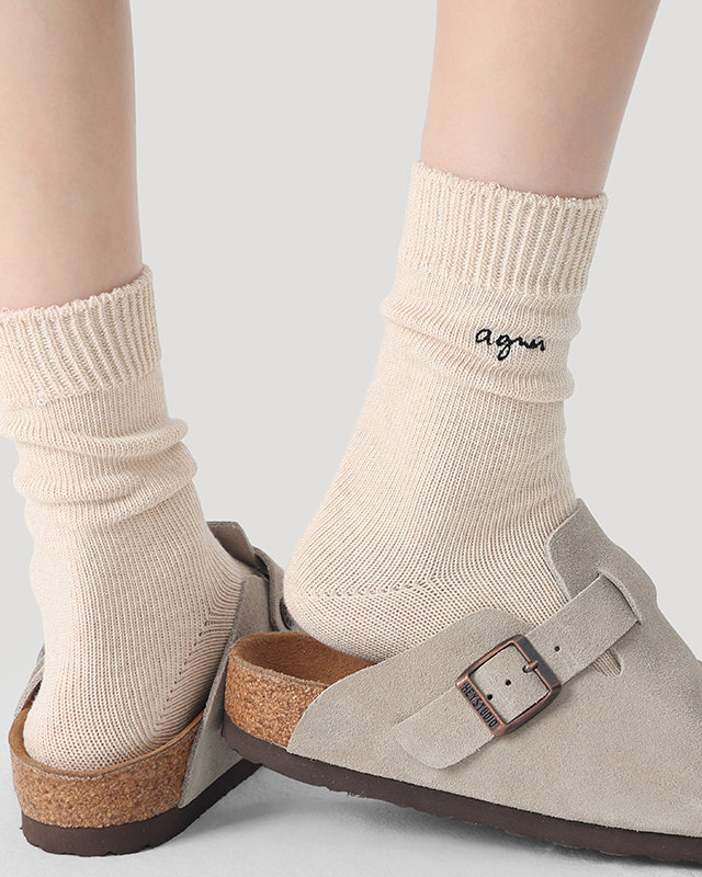 3-Pack Women's Cotton Crew Socks Essential Neutrals Letter Casual