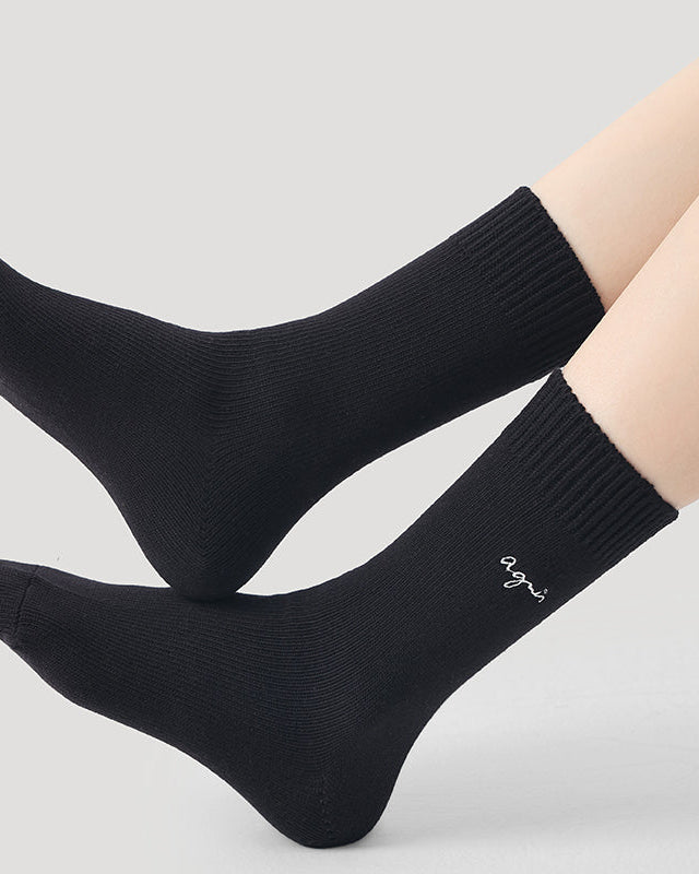 3-Pack Women's Cotton Crew Socks Essential Neutrals Letter Casual