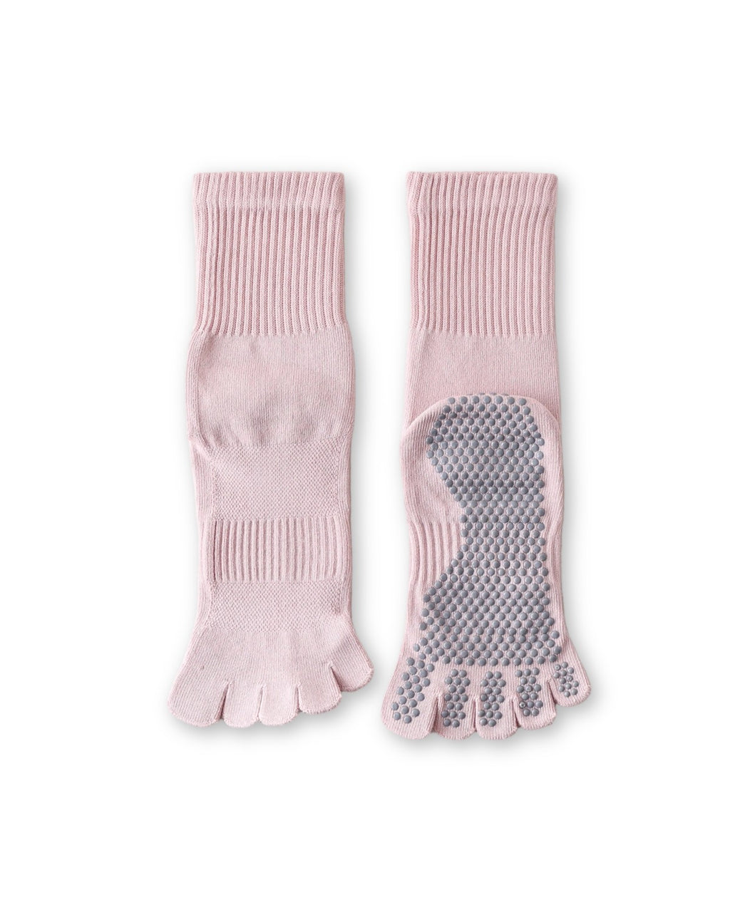 부드러운 톤 5지 그립 요가 크루 삭스
