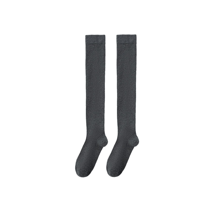 Women's Cotton Knee High Compression Socks Solid Color Casual
