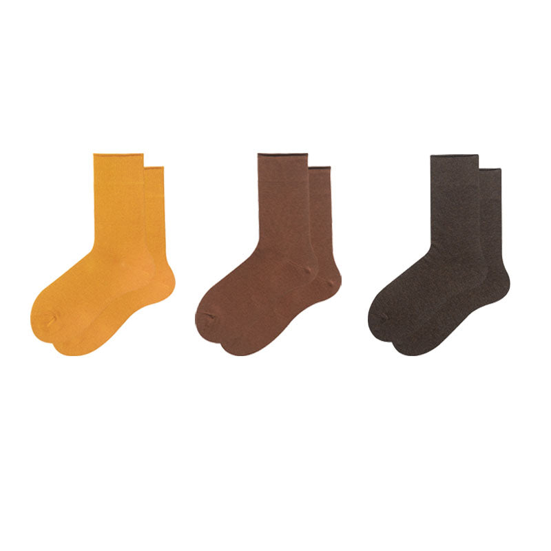3-Pack Women Cotton Crew Socks Essential Neutrals Solid Casual