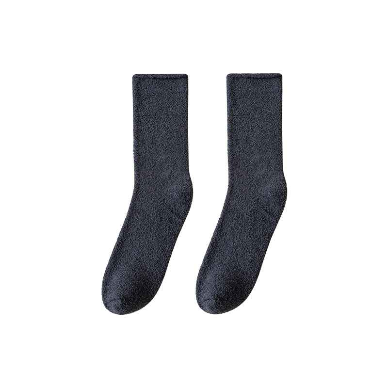 Sweetnana Cozy Crew Socks for Women & Men - Solid Color Fuzzy Socks - Super Soft, Thickened & Colorful Lounge Wear for Unisex Comfort