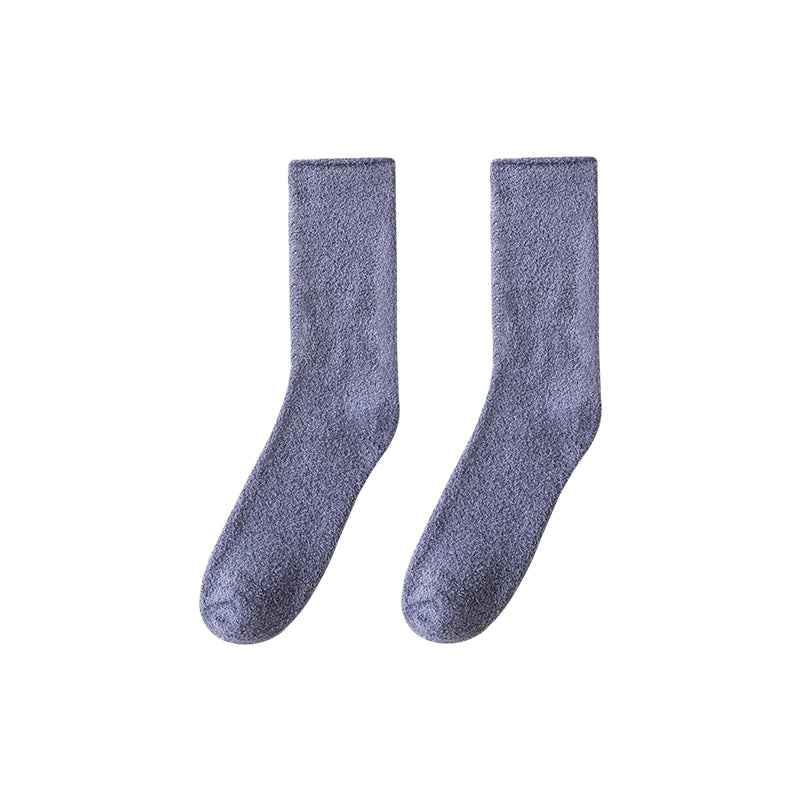 Sweetnana Cozy Crew Socks for Women & Men - Solid Color Fuzzy Socks - Super Soft, Thickened & Colorful Lounge Wear for Unisex Comfort