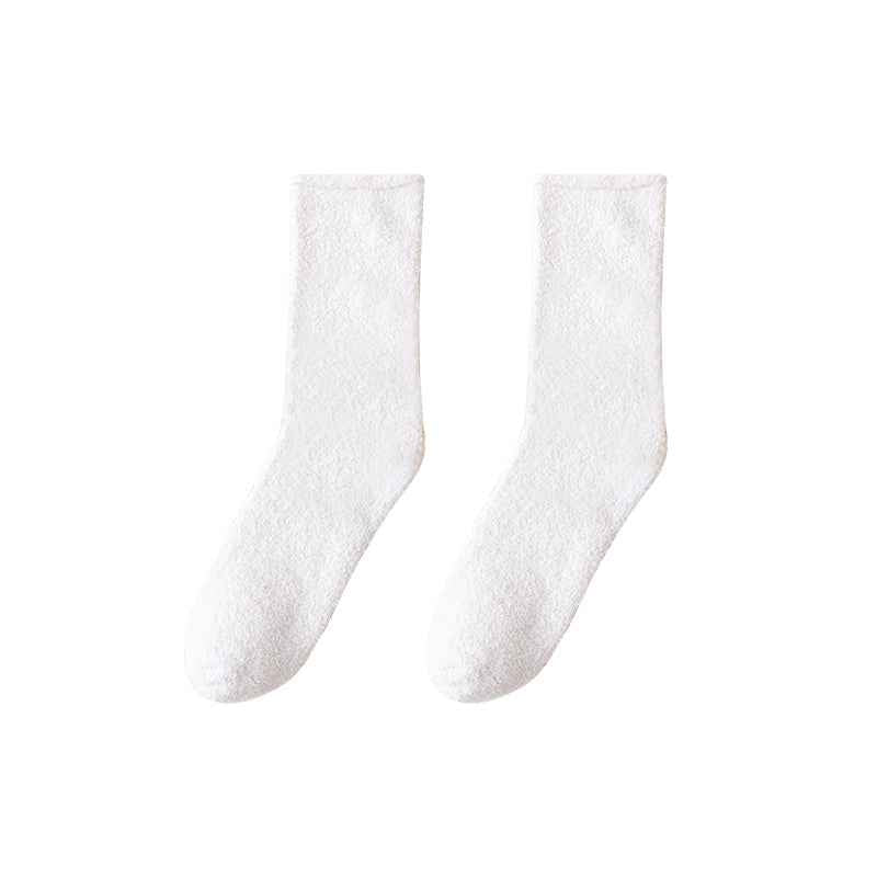Sweetnana Cozy Crew Socks for Women & Men - Solid Color Fuzzy Socks - Super Soft, Thickened & Colorful Lounge Wear for Unisex Comfort