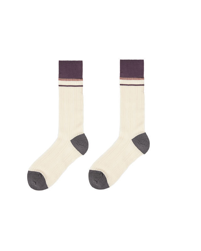 Women's Glass Stockings Retro Stripe Contrast Color Seamless Thin Breathable