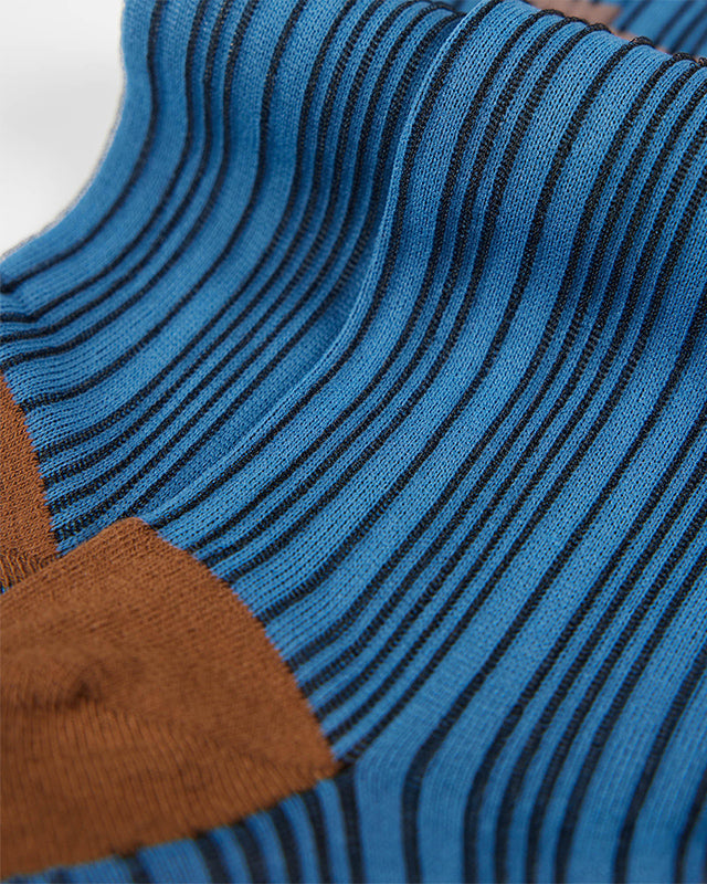 Women's Glass Stockings Retro Stripe Contrast Color Seamless Thin Breathable