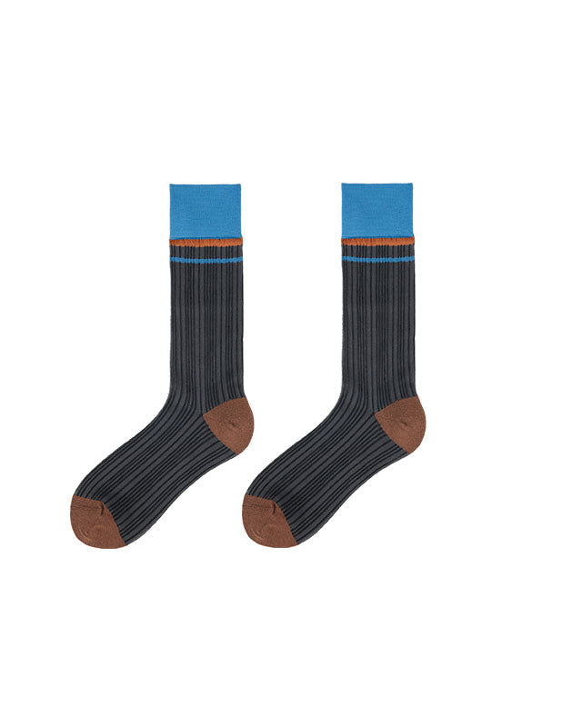 Women's Glass Stockings Retro Stripe Contrast Color Seamless Thin Breathable