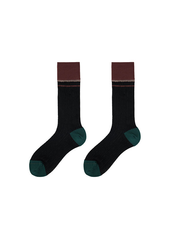 Women's Glass Stockings Retro Stripe Contrast Color Seamless Thin Breathable