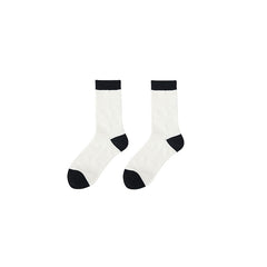 Sweetnana Seamless Crew Socks for Women Soft and Cozy Cotton Dress Socks in Black and White Perfect for Everyday Wear and Comfortable All-Day Use