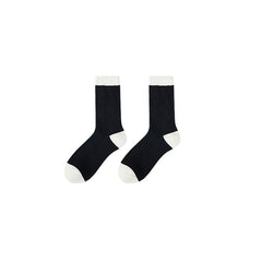 Sweetnana Seamless Crew Socks for Women Soft and Cozy Cotton Dress Socks in Black and White Perfect for Everyday Wear and Comfortable All-Day Use