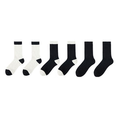 Sweetnana 3-Pack Women's Crew Socks Seamless Cotton Stockings Cozy and Soft Black and White Design Ideal for Dressing Up or Daily Comfort