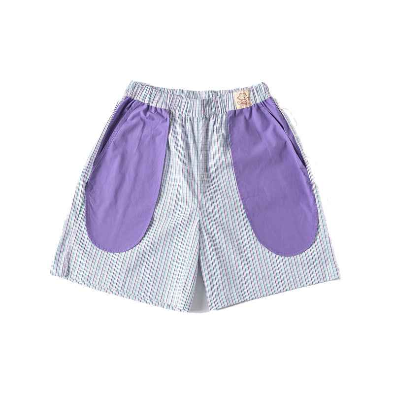 Sweetnana Spring and summer light with cool feeling of pure cotton colorful women's lounge shorts, creative pocket home pants, can be worn outside casual style, Comfortable fit and novel design.
