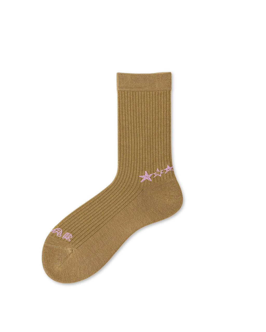 Star Graphic Ribbed Cotton Crew Socks
