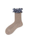 Star Polka Dot Ruffle Ribbed Cotton Crew Socks
