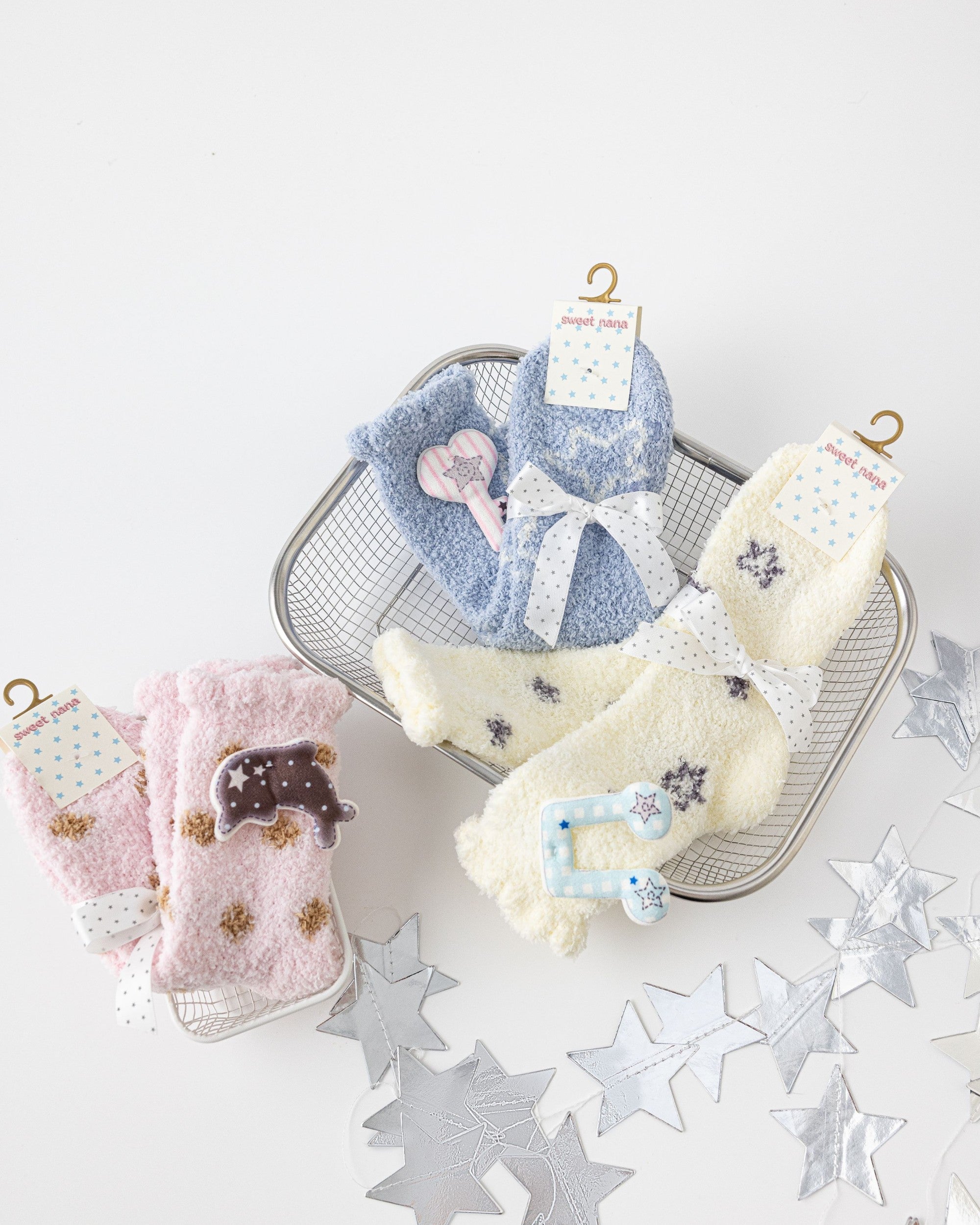 Starry Music Fuzzy Floor Crew Socks