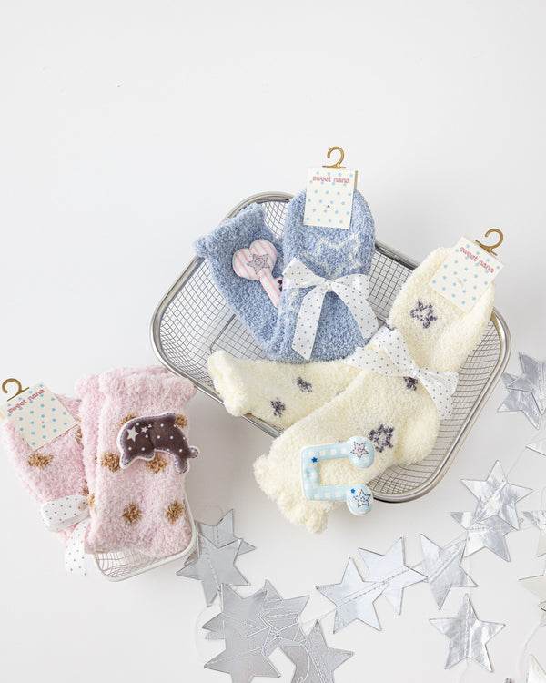 Starry Music Fuzzy Floor Crew Socks
