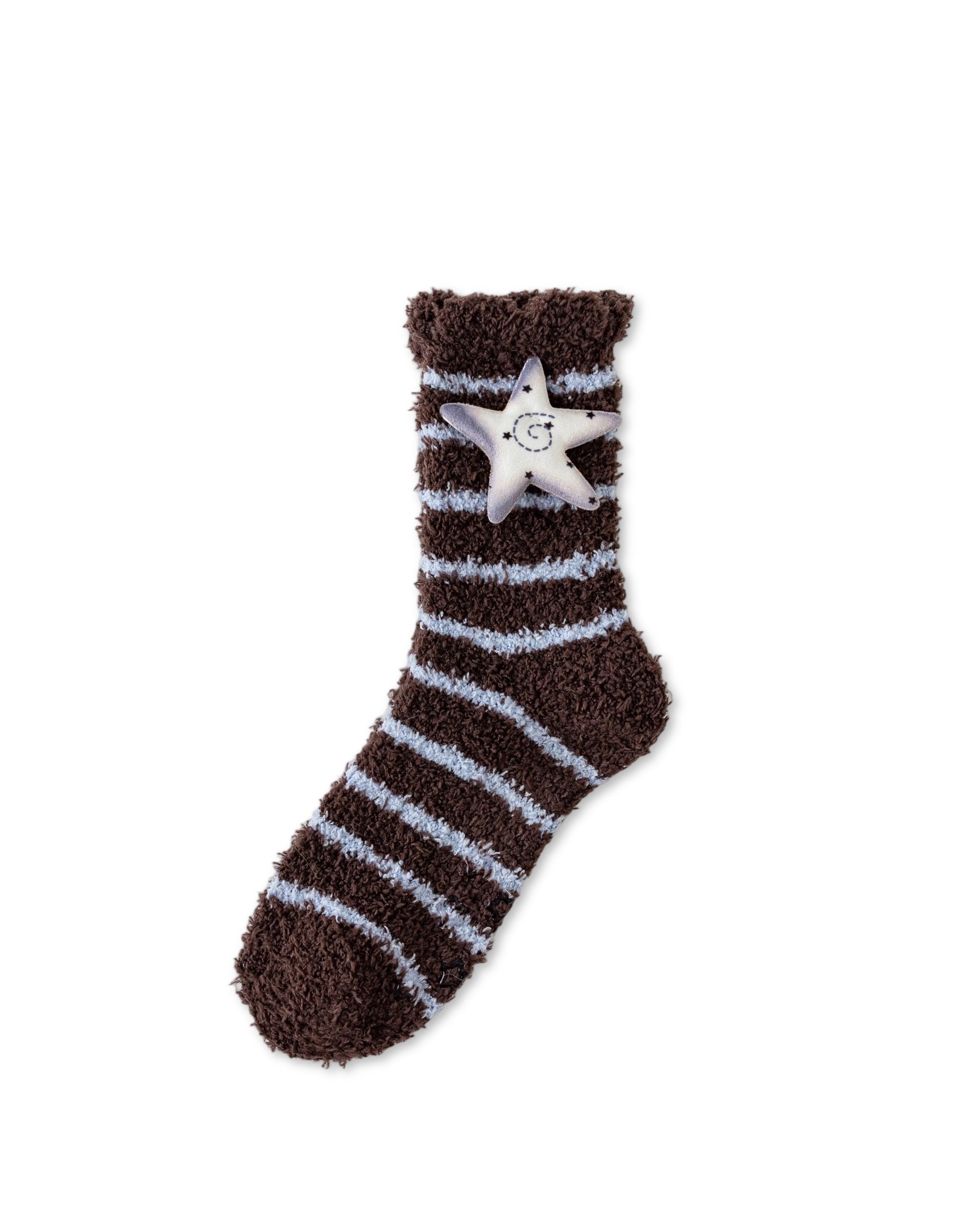 Starry Music Fuzzy Floor Crew Socks