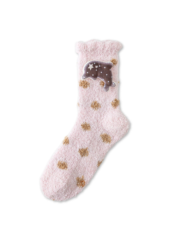 Starry Music Fuzzy Floor Crew Socks
