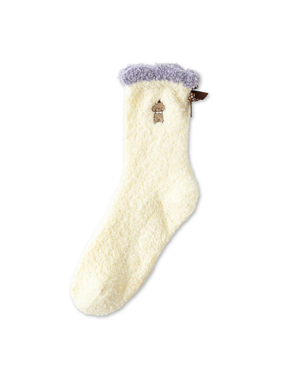 Tiny Pet Bow Fuzzy Floor Crew Socks