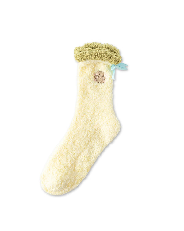 Tiny Pet Bow Fuzzy Floor Crew Socks
