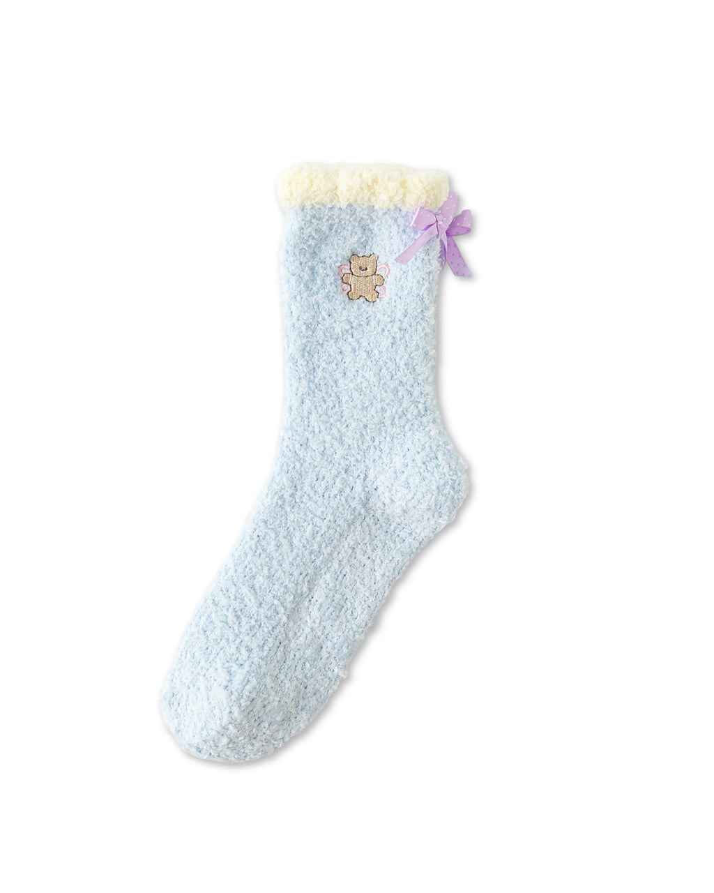 Tiny Pet Bow Fuzzy Floor Crew Socks