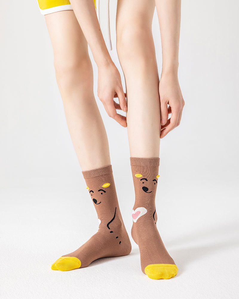Women's Cotton Crew Socks Top Notch Cute Casual