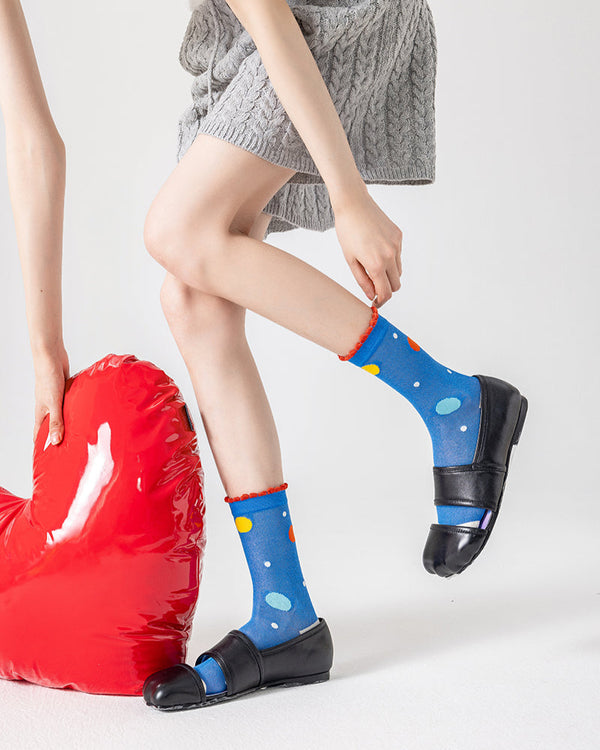 3-Pack Traffic Light Series Women Cotton Socks Breathable Crew Socks - SWEET NANA
