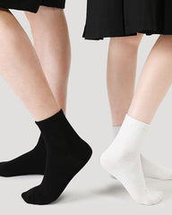 Unisex Cotton Ankle Socks Black White Seamless Soft Breathable Casual