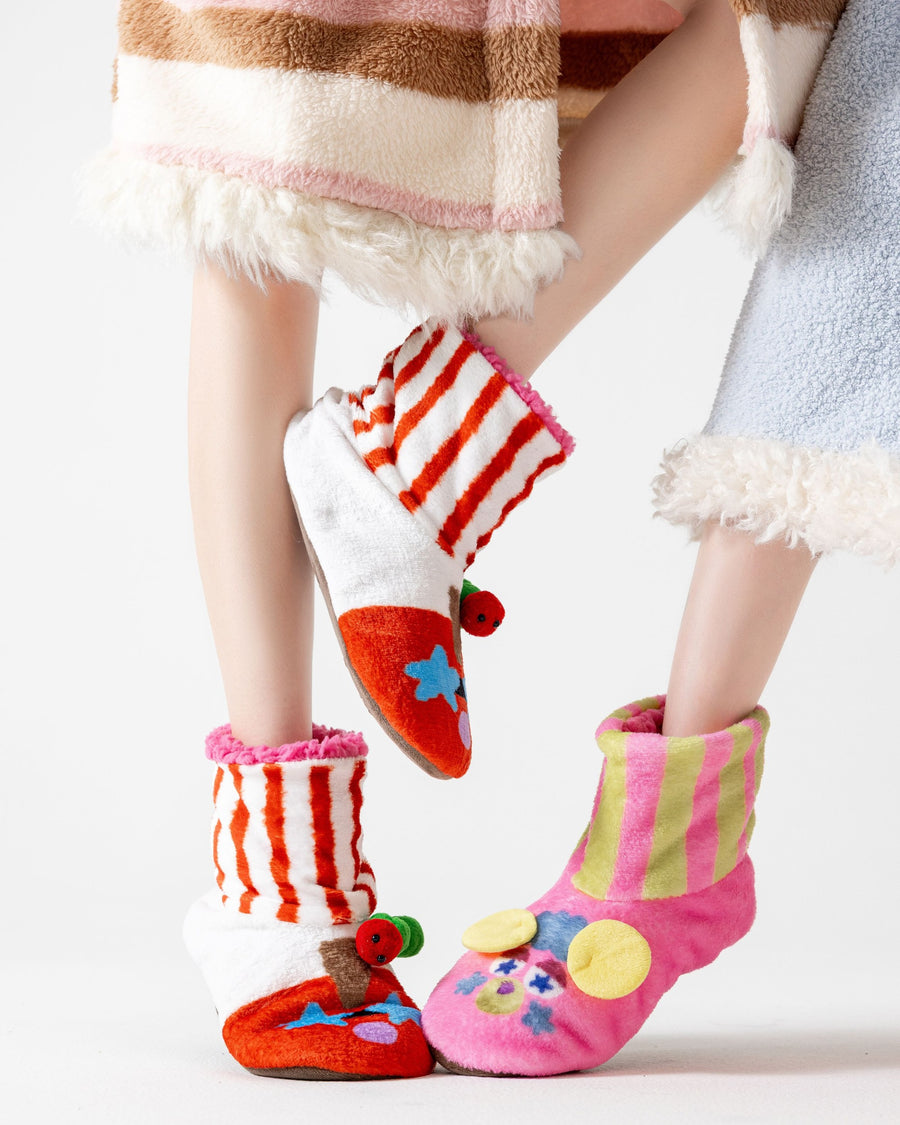 Whimsical Friends Fuzzy Slipper Bootie Socks