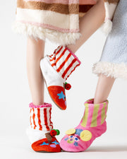 Whimsical Friends Fuzzy Slipper Bootie Socks