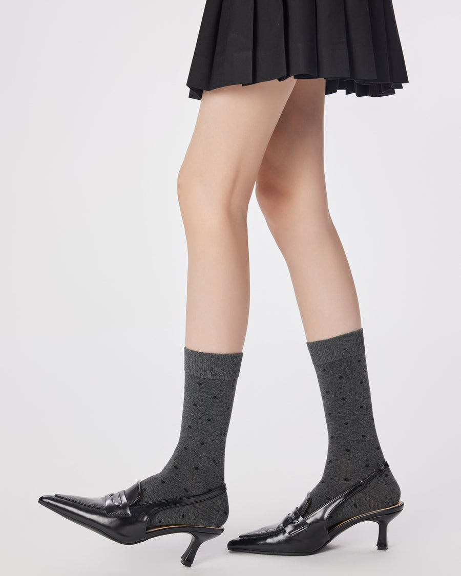 Women Combed Cotton Straight Polka Dot Socks Soft Bold Fit - SWEET NANA