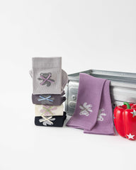 여성 크루 양말 리본 곰 시리즈 면 귀여운 자수 캐주얼 양말